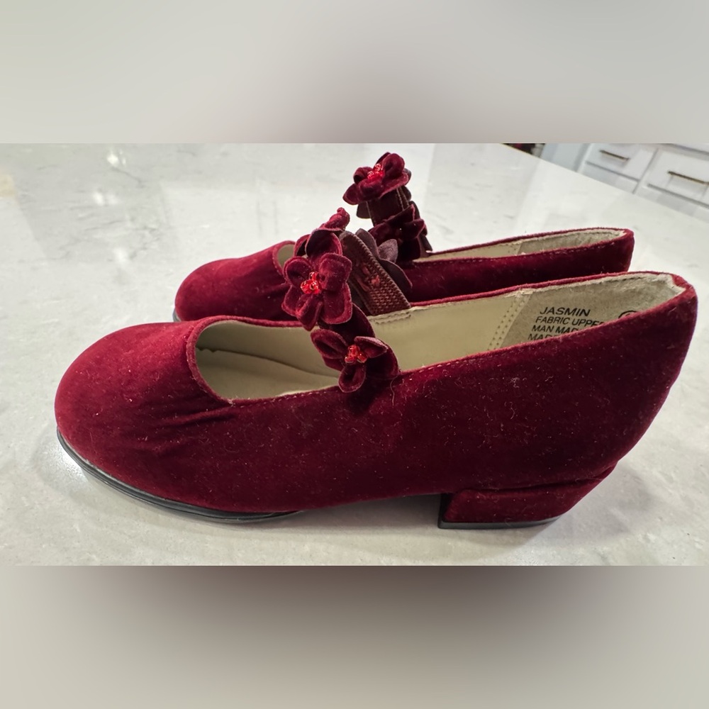 Sprockets Kids Red/Burgandy Velvet Dress Shoes